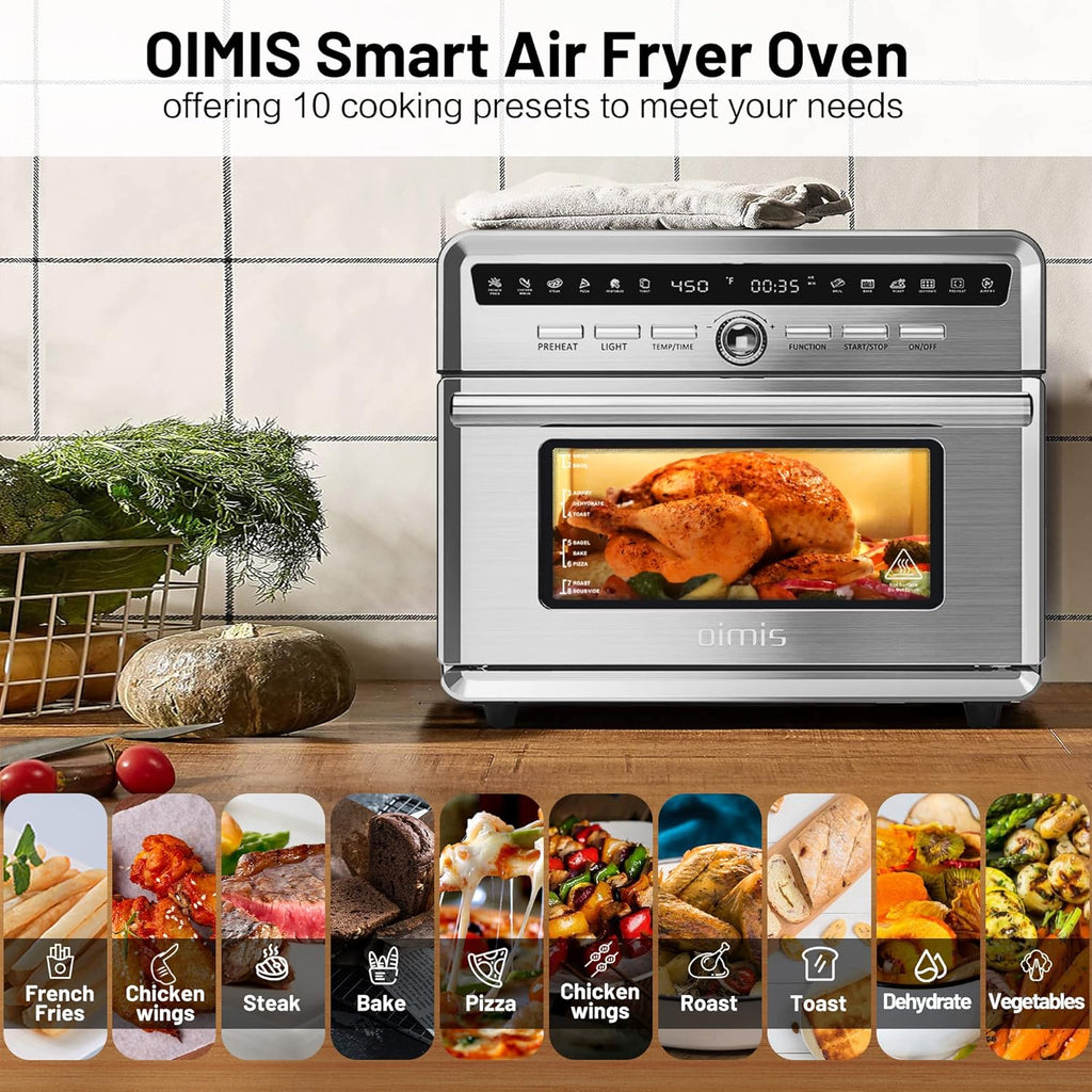 26.5qt Stainless Steel Air Fryer Oven with Dehydrator O166