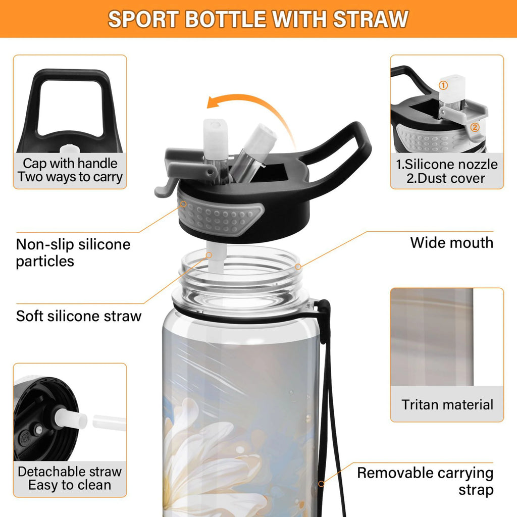 Clear Tritan 32oz Water Bottle with Straw T27020