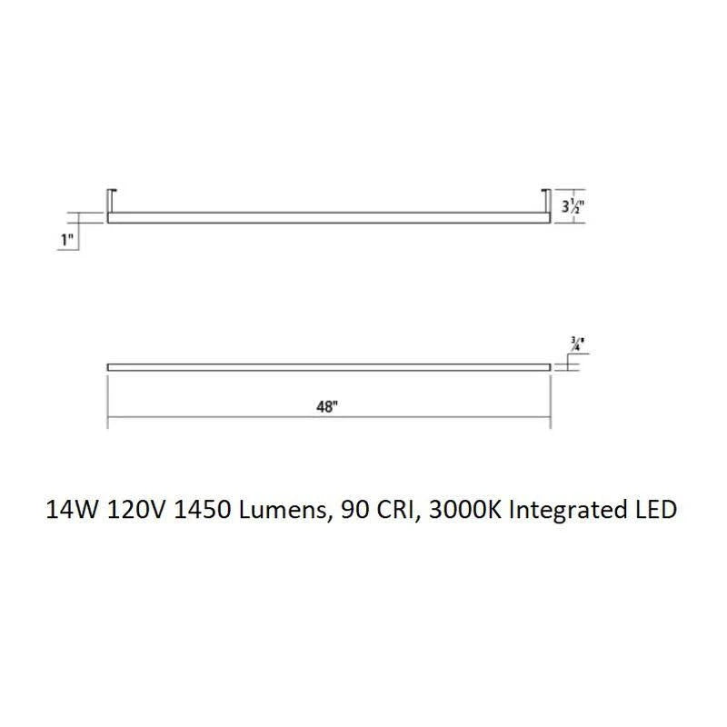Bright Satin Aluminum LED Indirect Wall Bar I603359