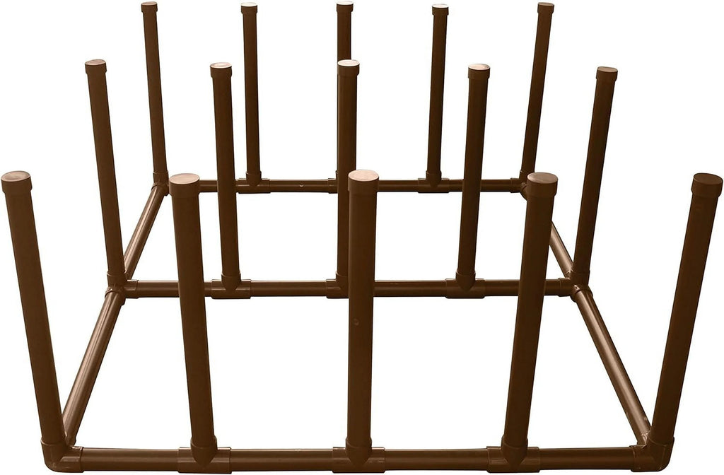 Float and Raft Rack 12 Bar Poolside Storage Organizer (61" W x 44" L x 26.5" H) Brown U173
