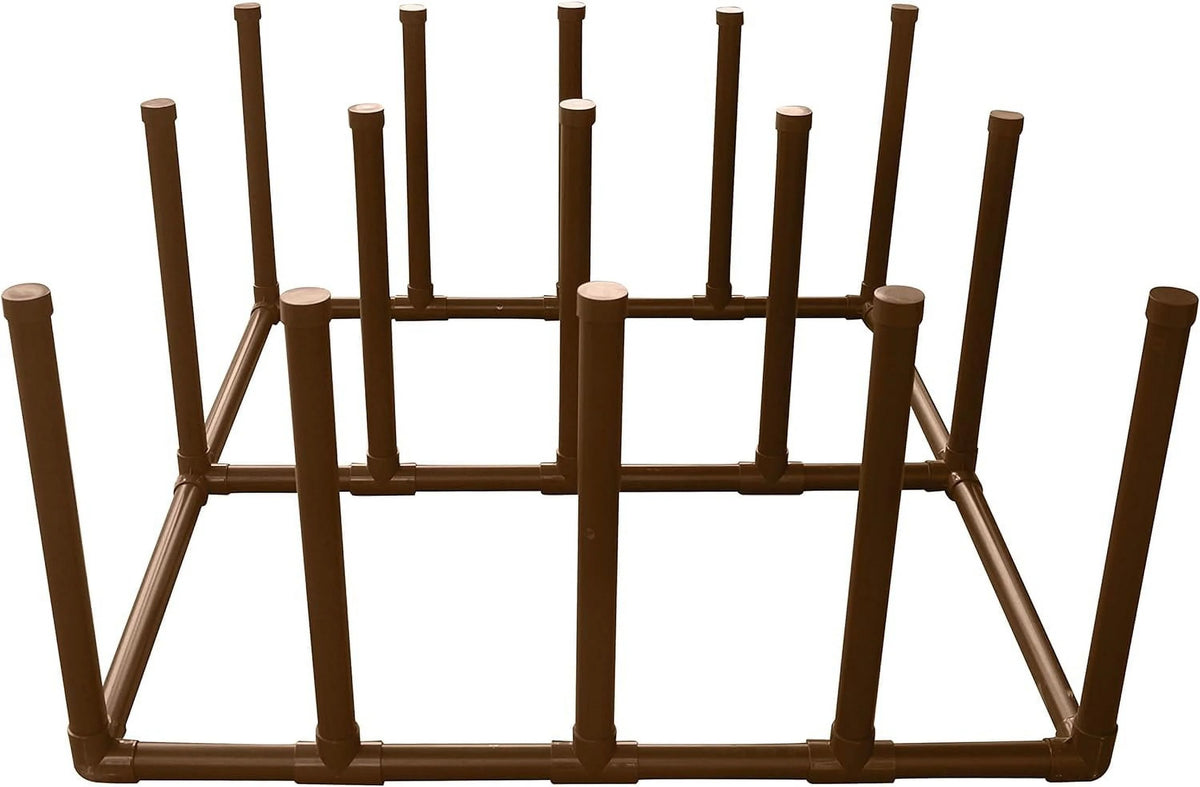 Float and Raft Rack 12 Bar Poolside Storage Organizer (61" W x 44" L x 26.5" H) Brown U173
