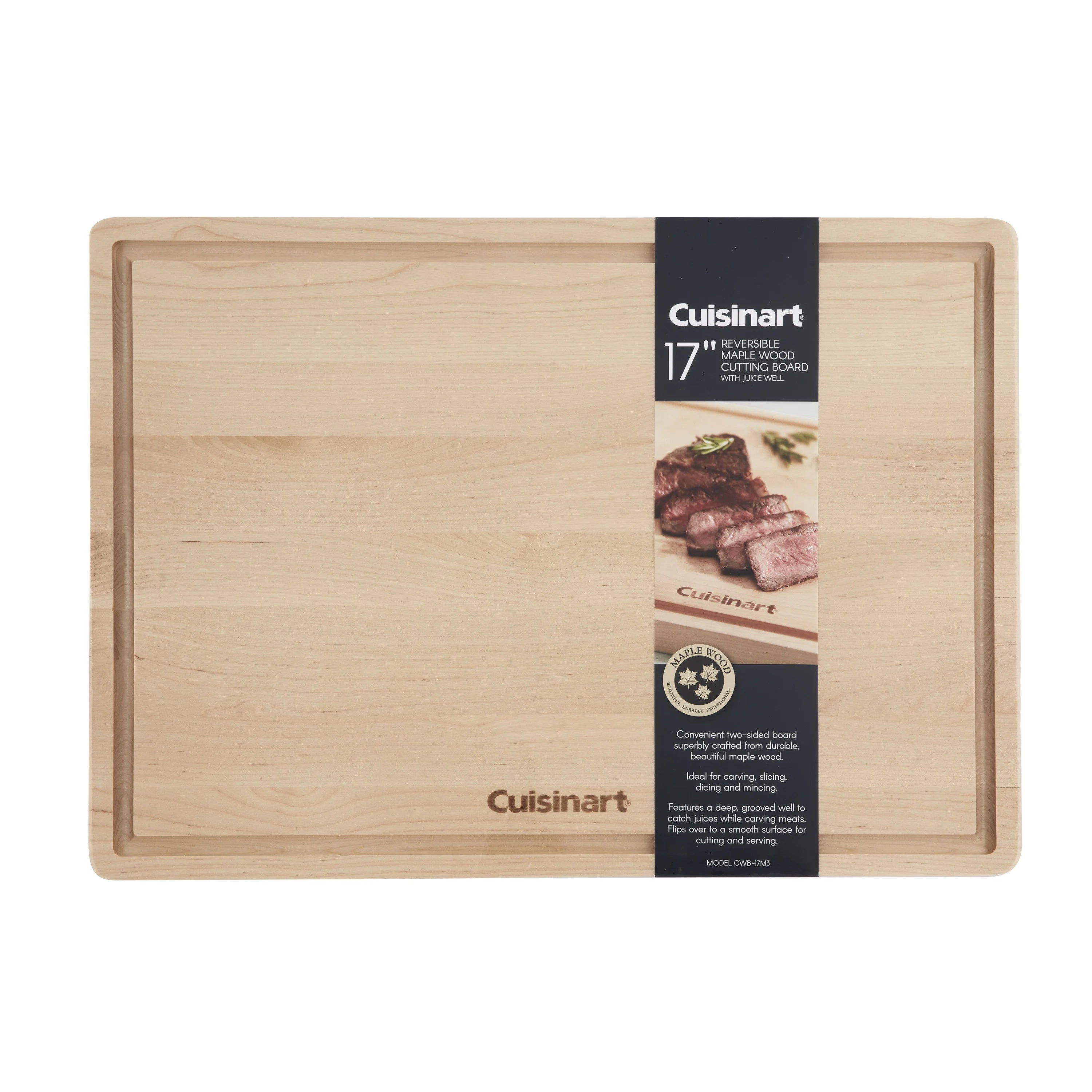 17” Reversible Maple Wood Cutting Board C9487