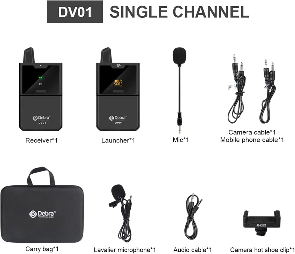 UHF Wireless Lavalier Microphone System with Receiver for Camera R7748