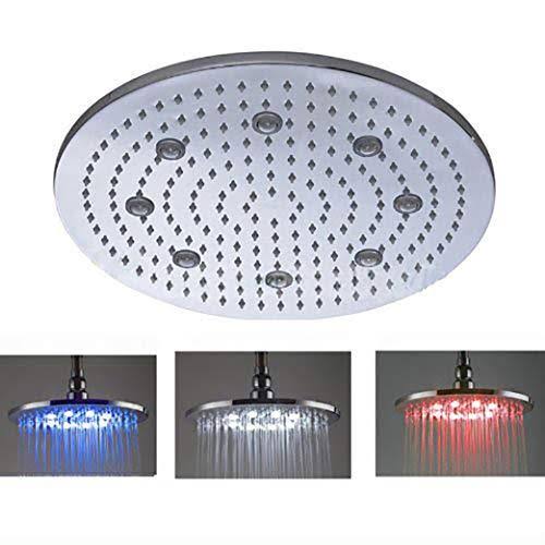 16 inch Ceiling Mount Rainfall LED Shower Head Stainless Steel H4281
