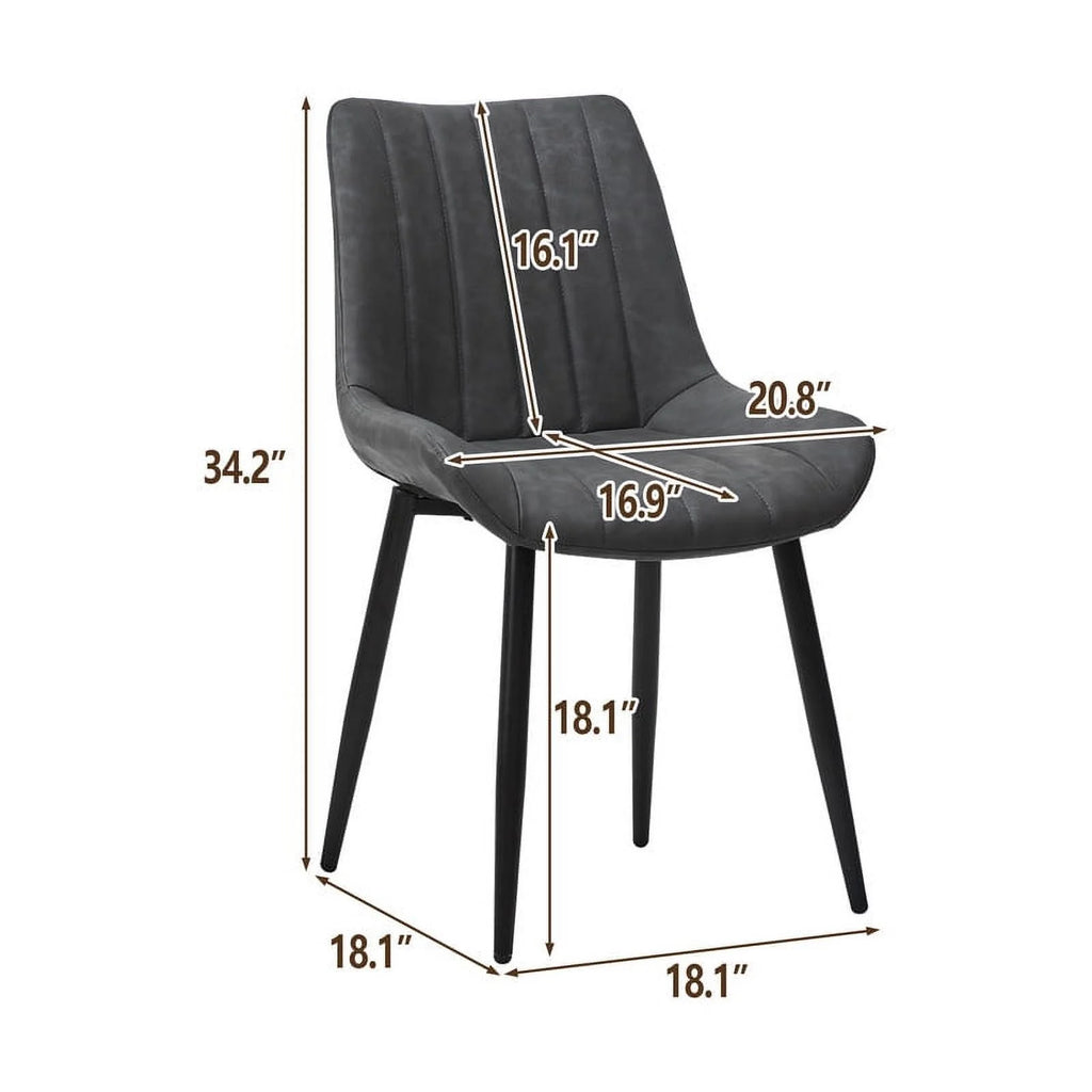 Gray Faux Leather Armless Dining Chairs Set of 2 C646336