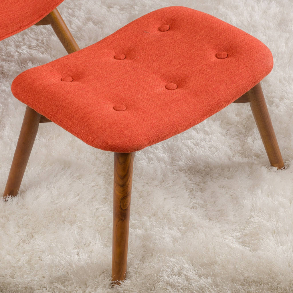 Purple Fabric Contour Chair with Footstool Set C35733