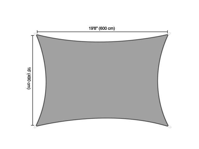 20 x 16 Sun Shade Sail Rectangle UV Blocking Canopy 2pcs X454313