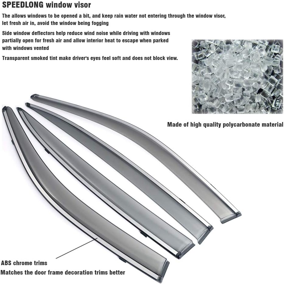Car Window Visor Vent Shade Deflector Sun Rain Guards Compatible with 2020 2021 Ford Escape Pack of 2 V1556