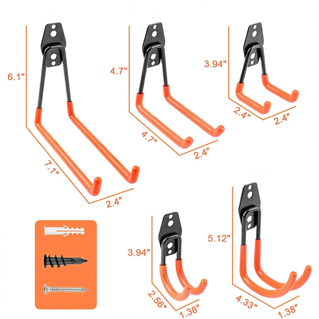 8 Packs Heavy Duty Steel Wall Mount Garage Storage Hooks P318