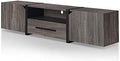 Rustic Wood 81.5-Inch TV Stand in Distressed Gray I5086