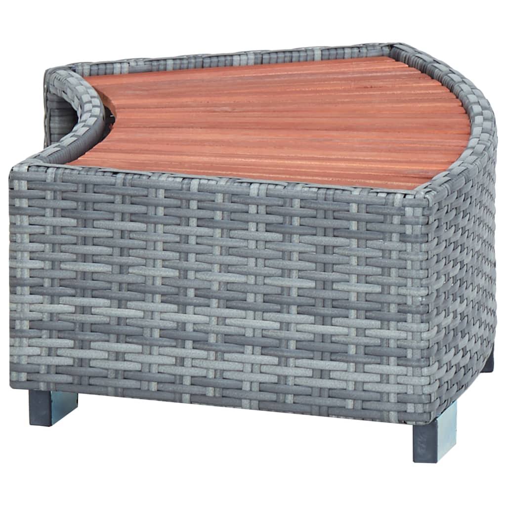 Gray Poly Rattan Spa Step E82488