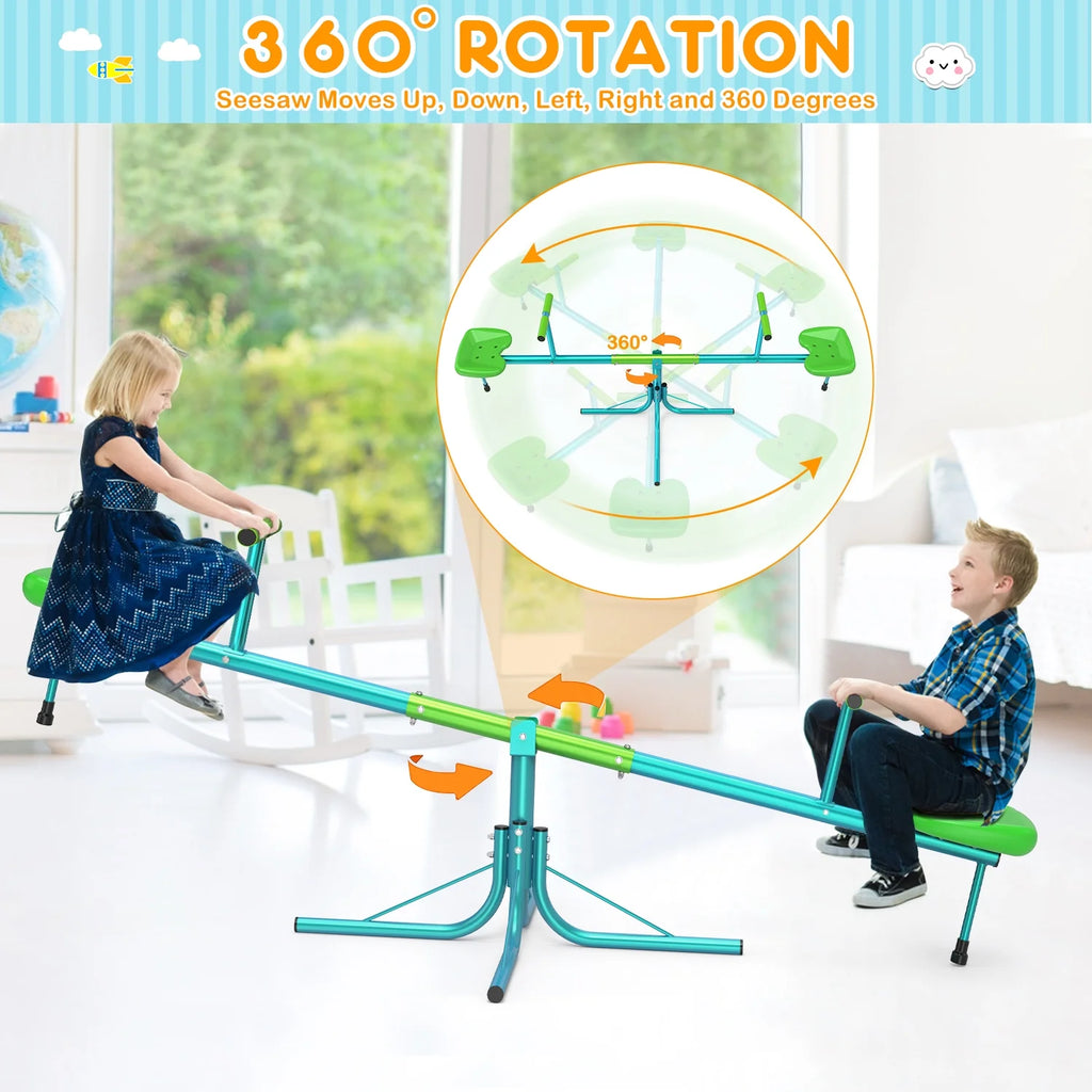 Kids Seesaw Teeter Totter with 360 Degrees Rotation Y294366