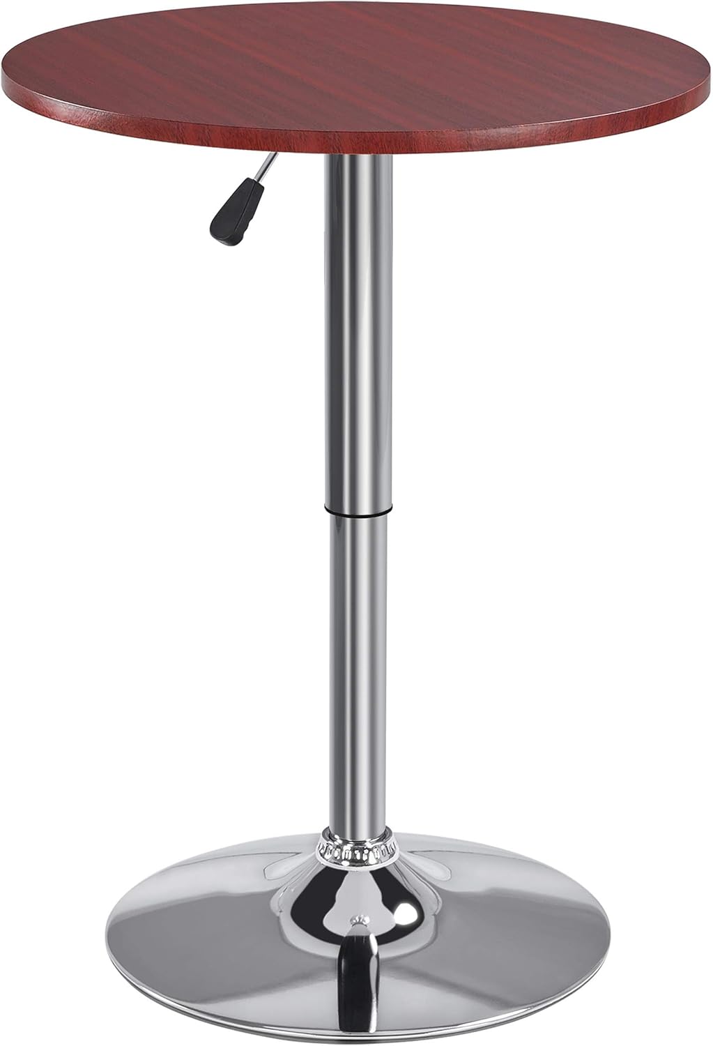 Round Pub Bar Table Black MDF Top with Silver Leg Base Adjustable Pack of 2 P424
