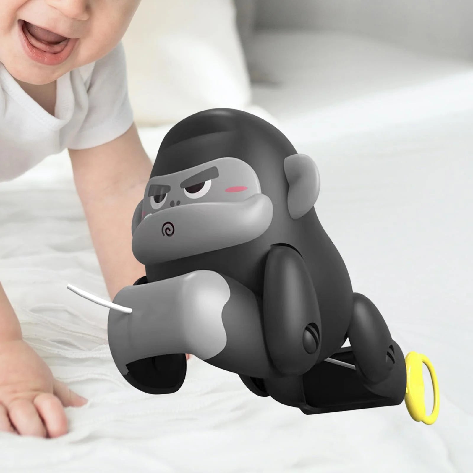 Black and Gray Pull Along Gorilla Toy W675099