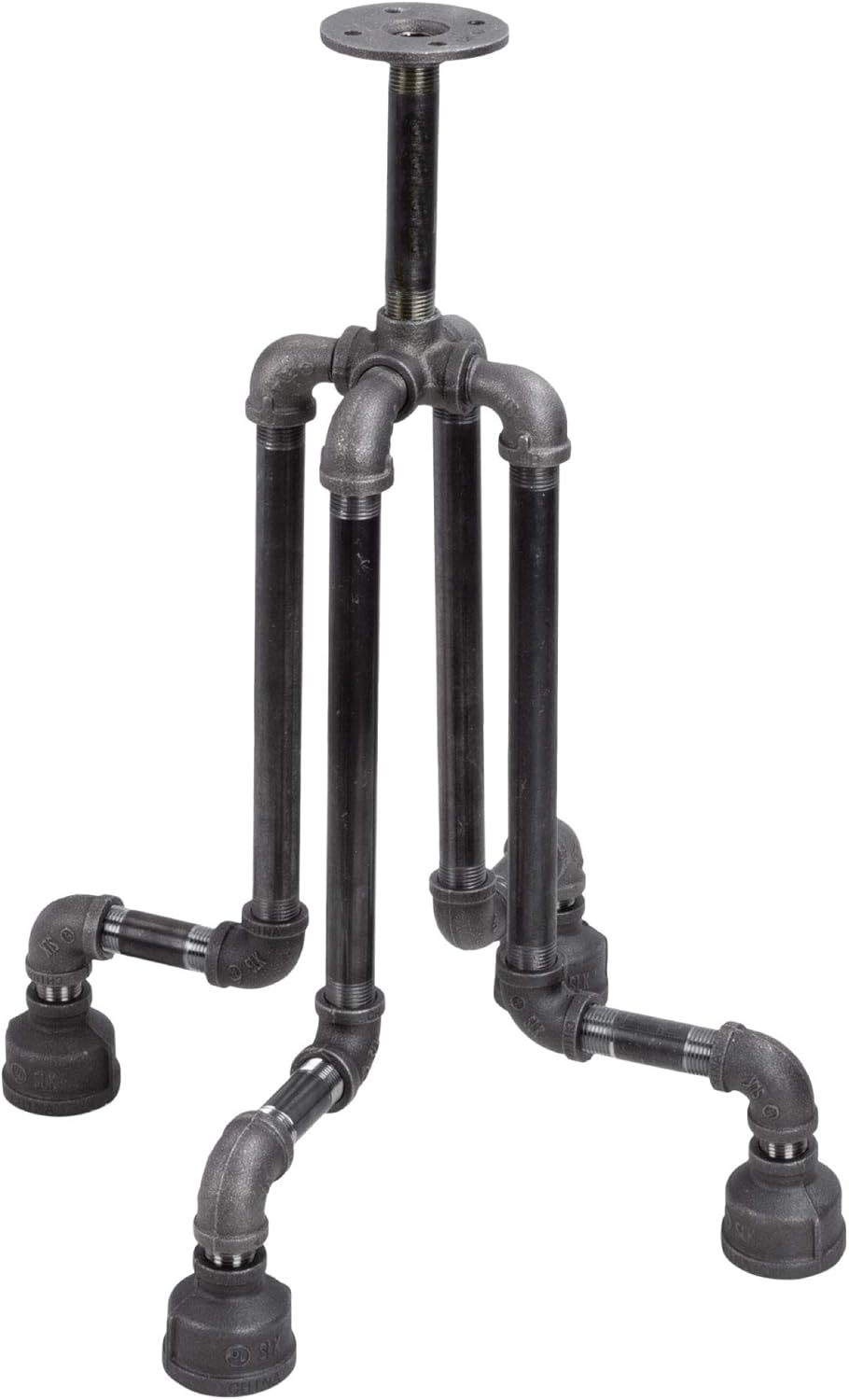 Industrial Pipe Table Leg Set, Dark Grey/Black Steel Metal, Pack of 2 S97233