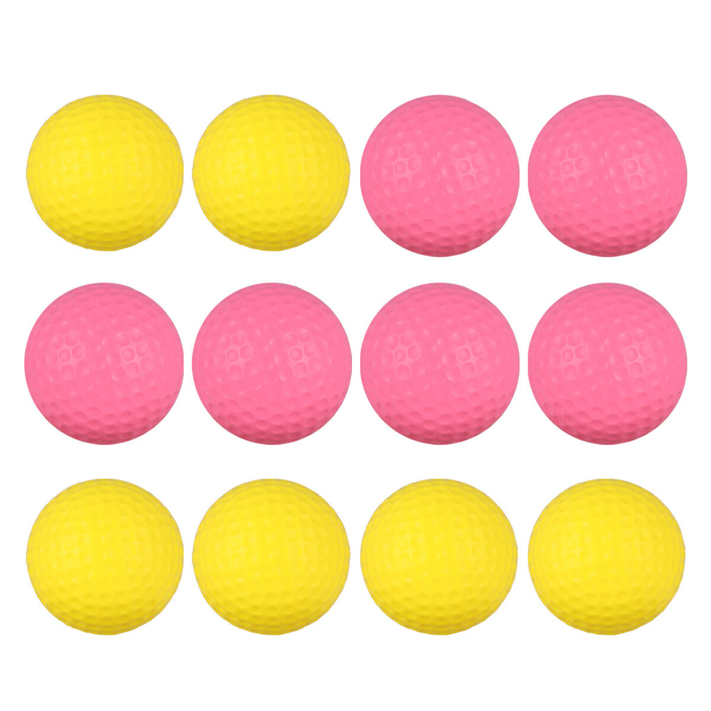 12pcs Children Plastic Sports Elastic PU Balls (Pink, Yellow) V872