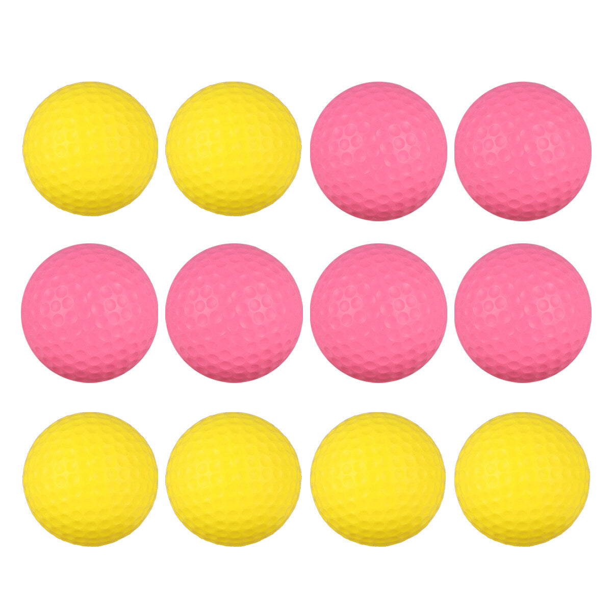 12pcs Children Plastic Sports Elastic PU Balls (Pink, Yellow) V872