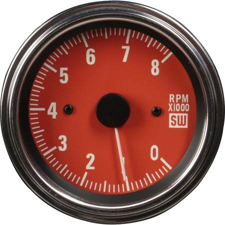 Red 0-8K RPM Tachometer J32068