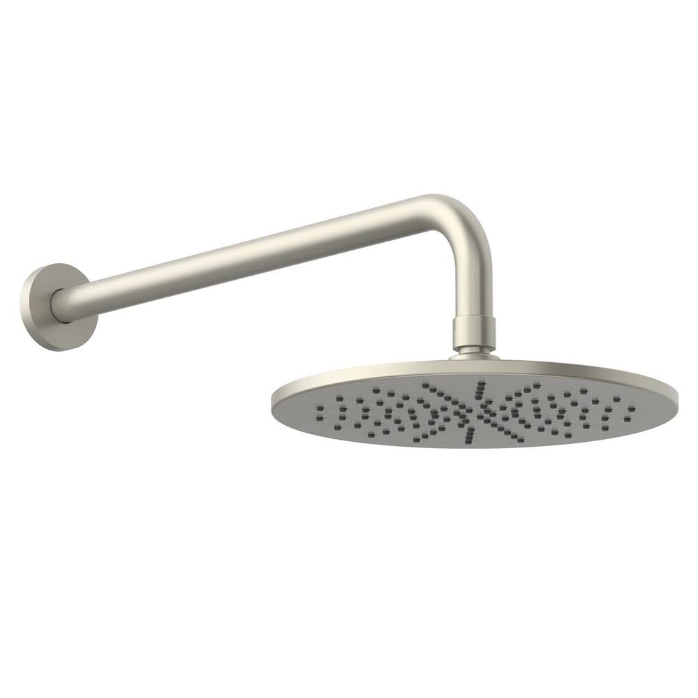 Satin Nickel Round Wall Mount Showerhead with Shower Arm G317365