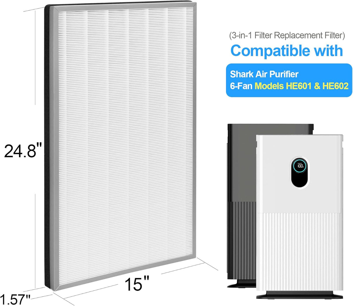 3 in 1 H13 True HEPA Filter Pack of 2 Y148