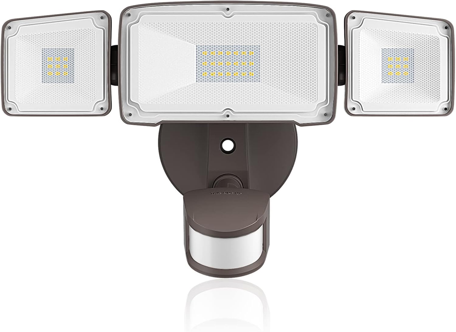 3 Head LED Security Lights with Motion Sensor, 40W, IP65 Waterproof, Brown, Pack of 2 Y8439