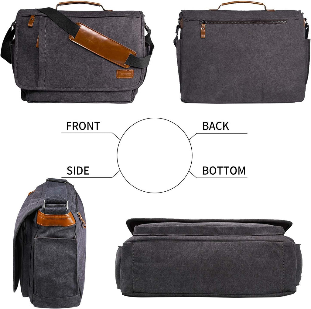 Water-resistance Canvas Shoulder Bag 15.6 Inch Laptop B714681