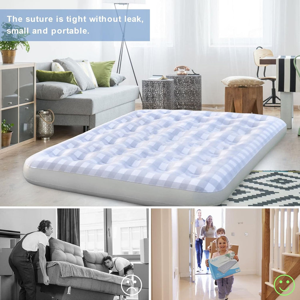 Queen Air Mattress with Flocked Top Waterproof Cover Repair Kit B608916