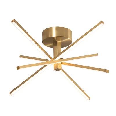 Satin Brass LED Semi Flush Mount Light K269217