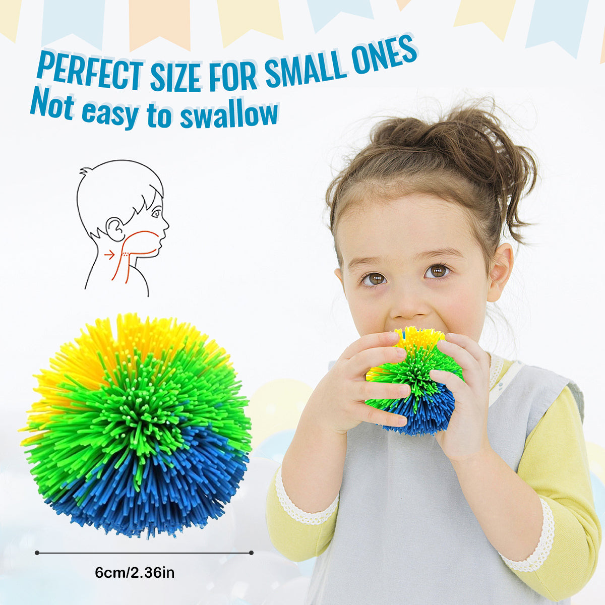12pcs Silicone Sensory Rainbow Balls Z15899