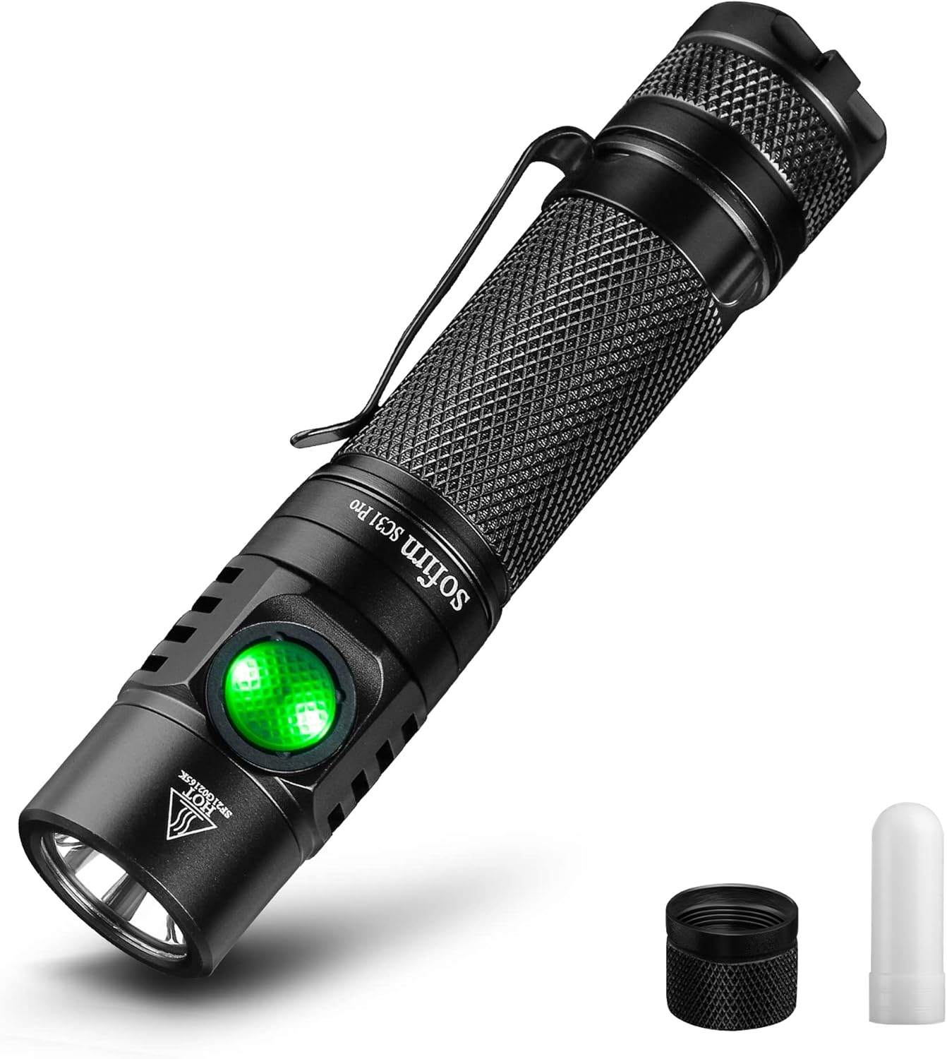 Rechargeable Flashlight 2000 Lumens with Diffuser, Magnetic Tail Cap X839528