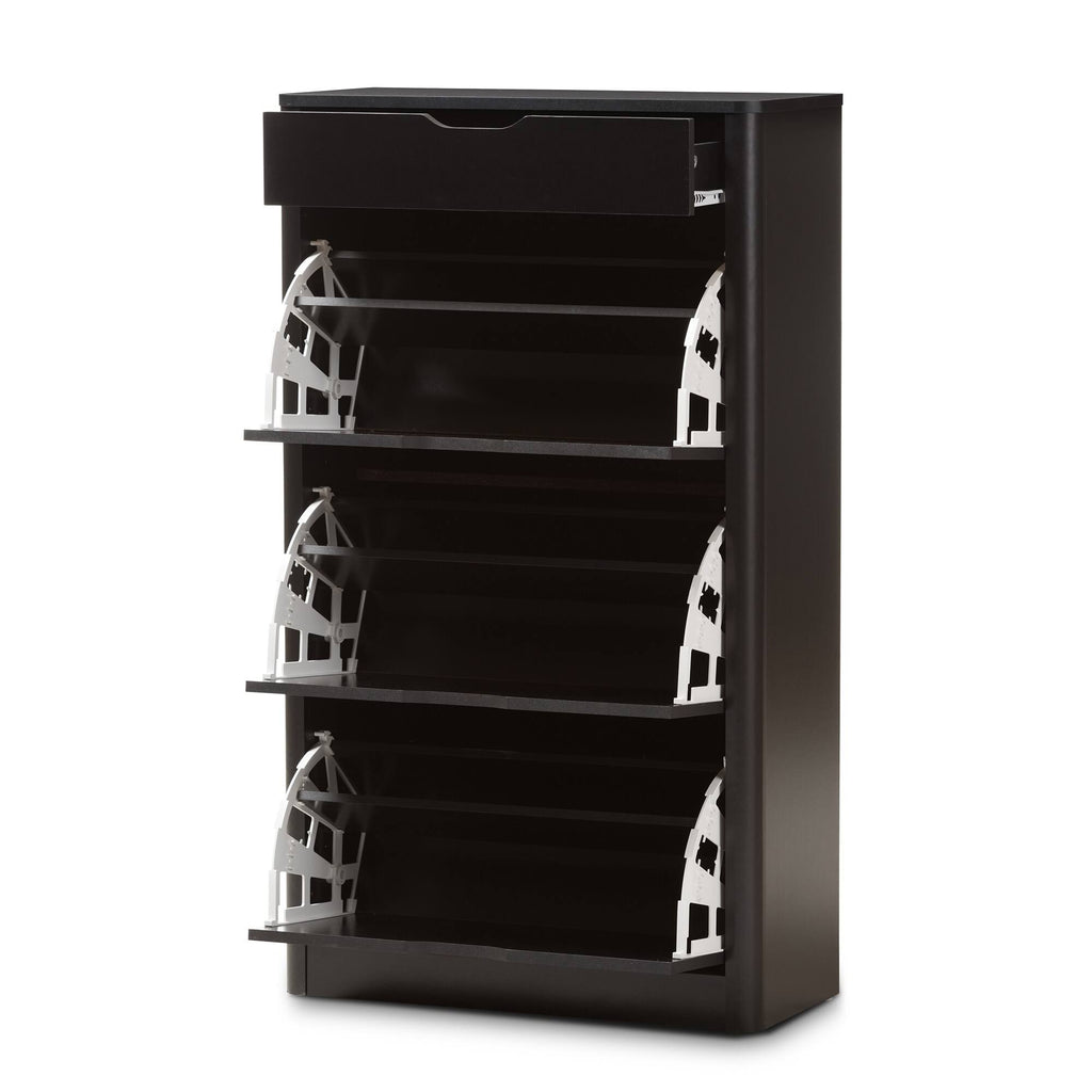 Black Wood Storage Cabinet Q193