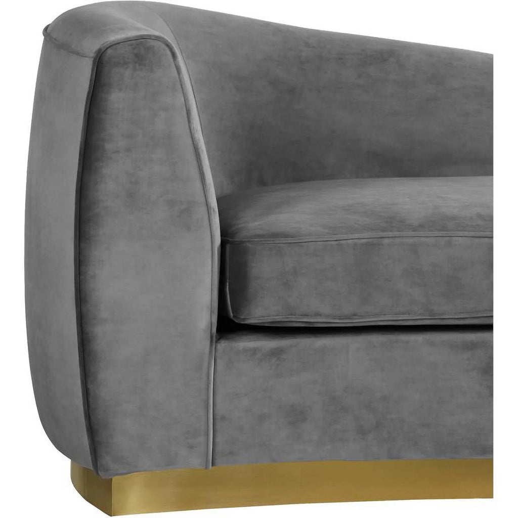 2-Piece Set with Velvet Accent Chair and Chaise in Gray and Gold J451699