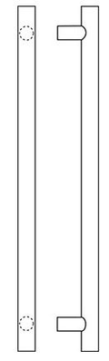Satin Brass Post Mount Straight Pull Flat Ends 72x22 CtC 84x22 L Overall T4757