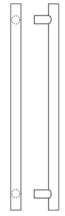 Satin Brass Post Mount Straight Pull Flat Ends 72x22 CtC 84x22 L Overall T4757