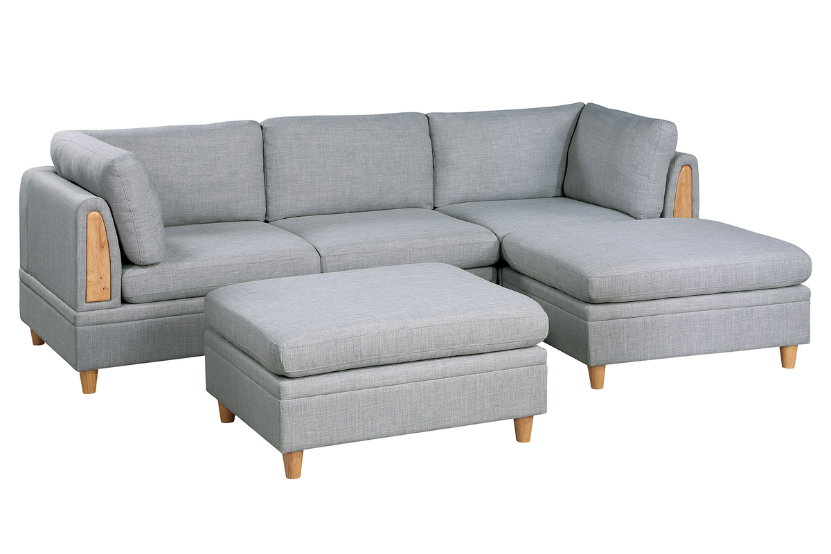 5 Pcs Modular Sofa Set Light Gray G8734