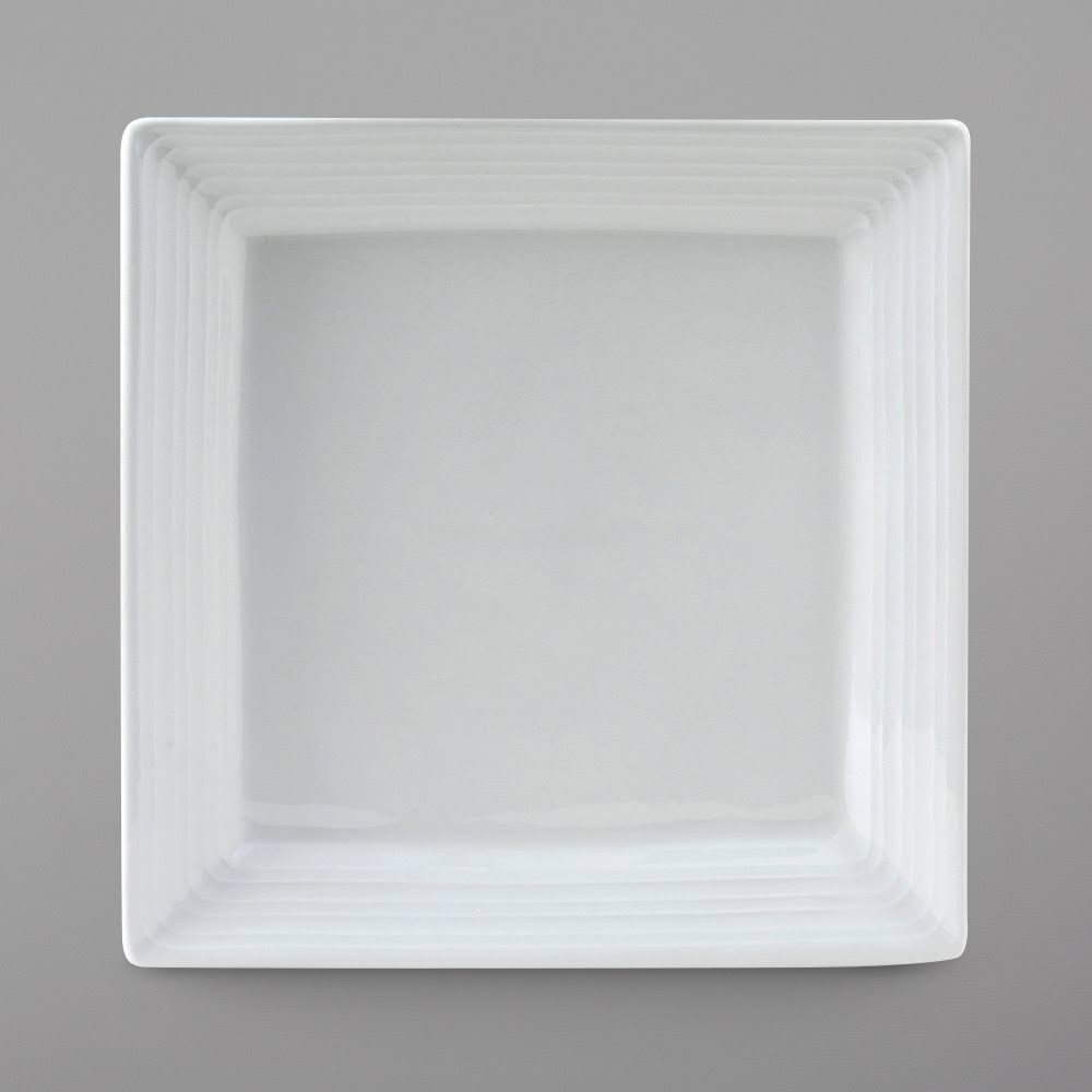 12/Case Bright White Embossed China Plate K65551