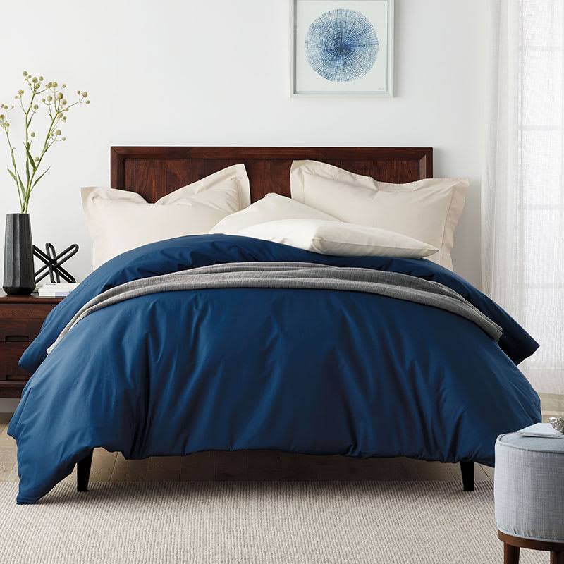 Pewter Gray Supima Cotton Percale Duvet Cover, Twin X322158