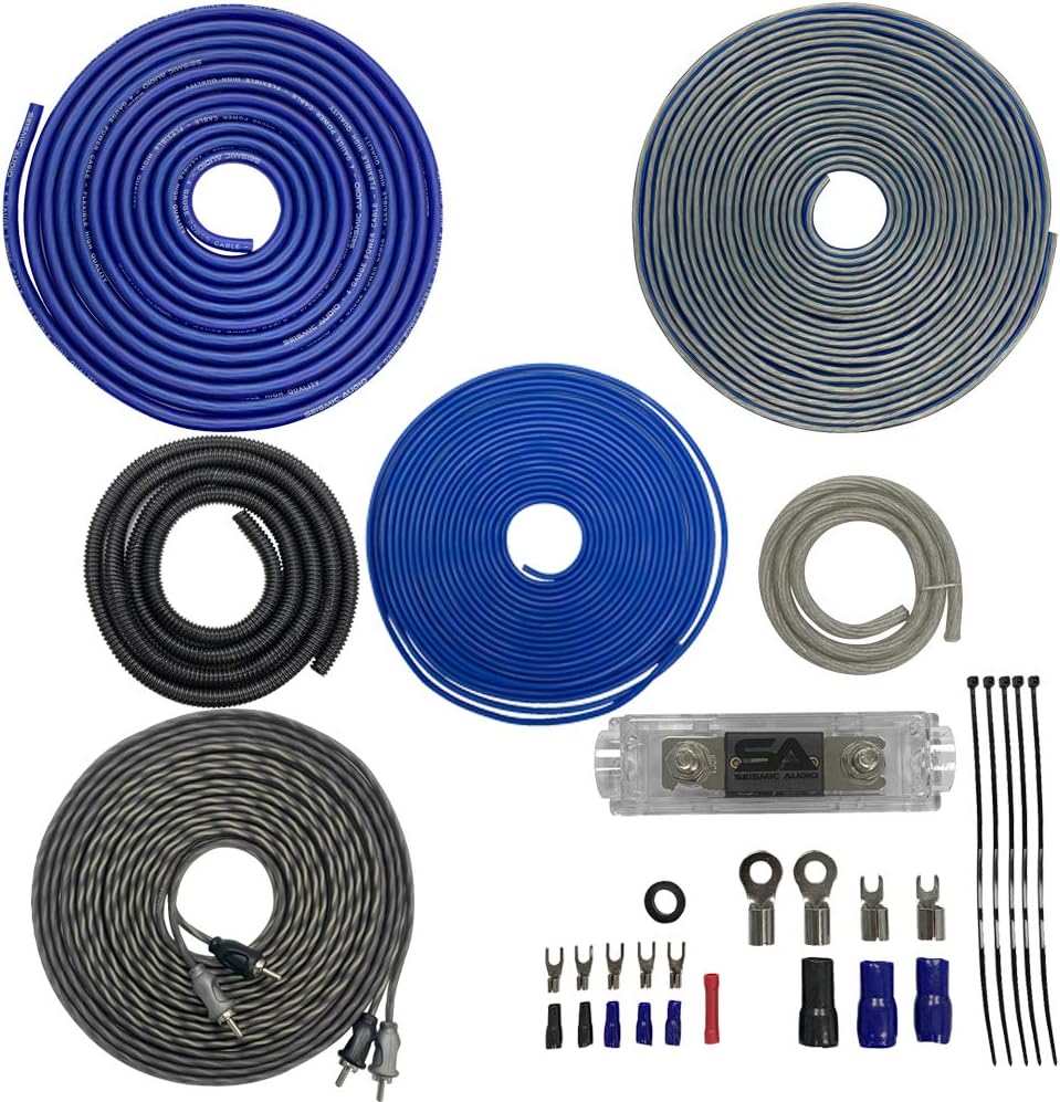 Pair of 10 Inch 1600 Watt Dual 4 Ohm Car Audio Subwoofer Package with Amplifier & Cables D471182