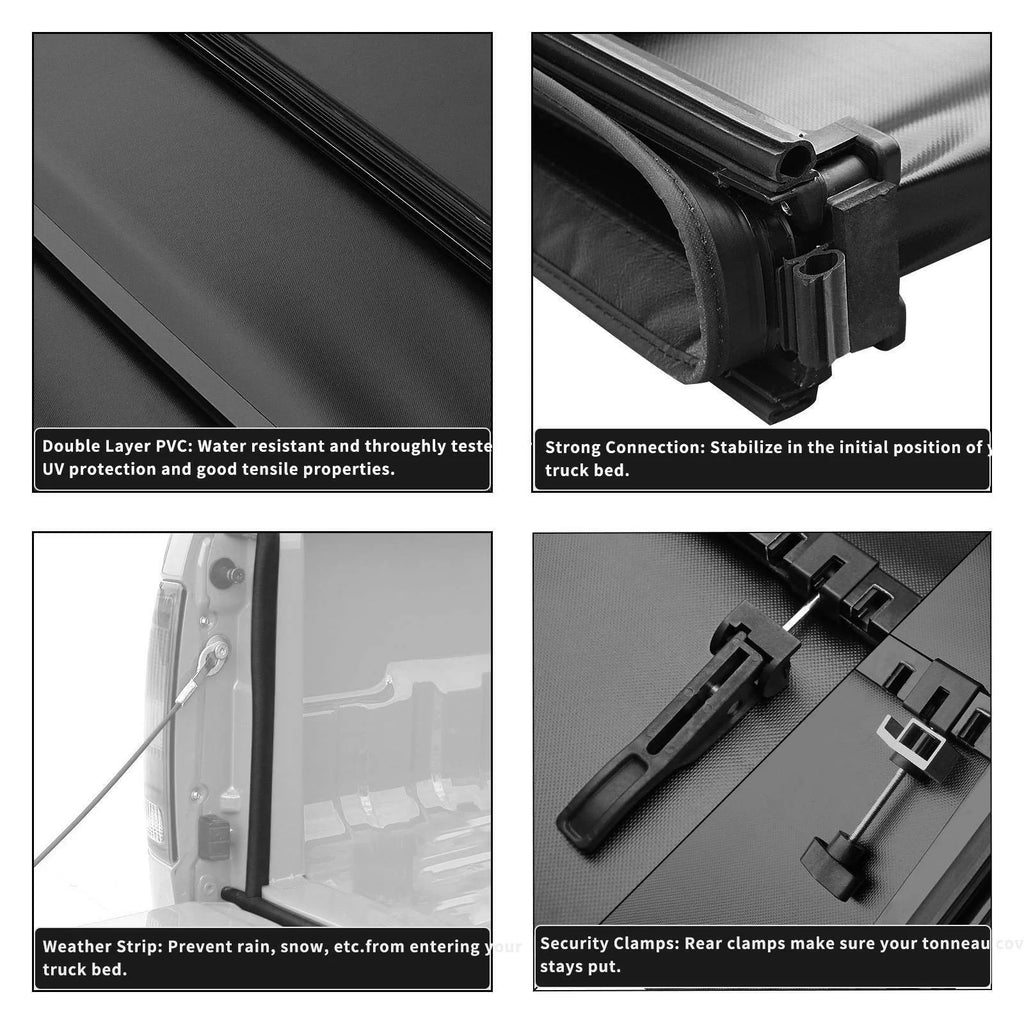 5.5ft Soft 4 Fold Truck Bed Tonneau Cover V212755