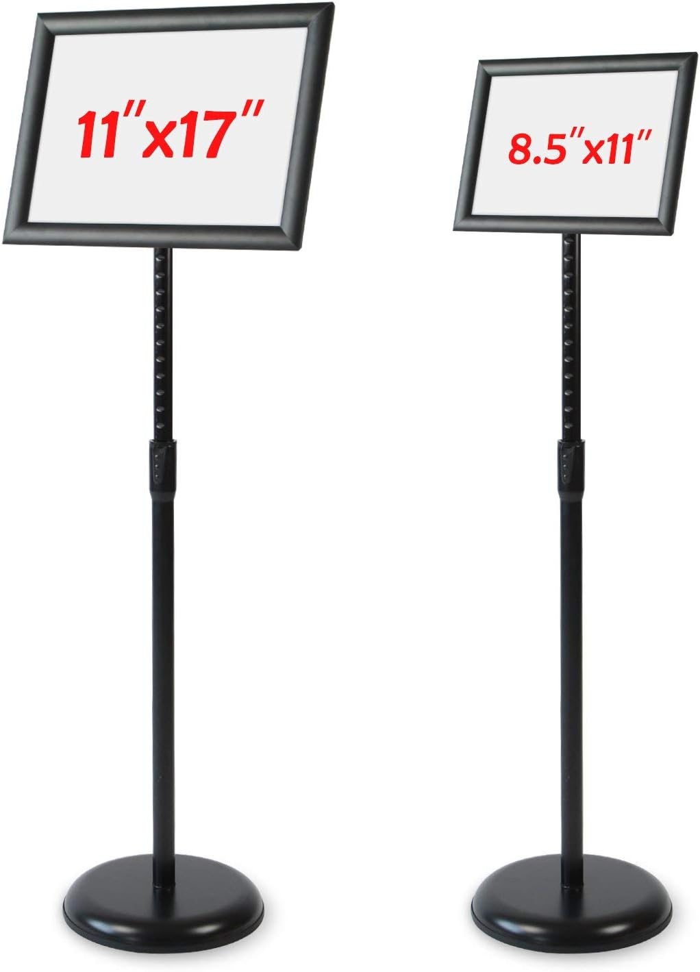 Black Pack of 2 Adjustable Aluminum Floor Standing Sign Holder A7334