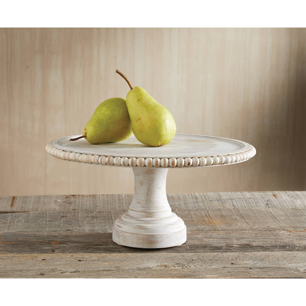 White Beaded Cake Stand F756081