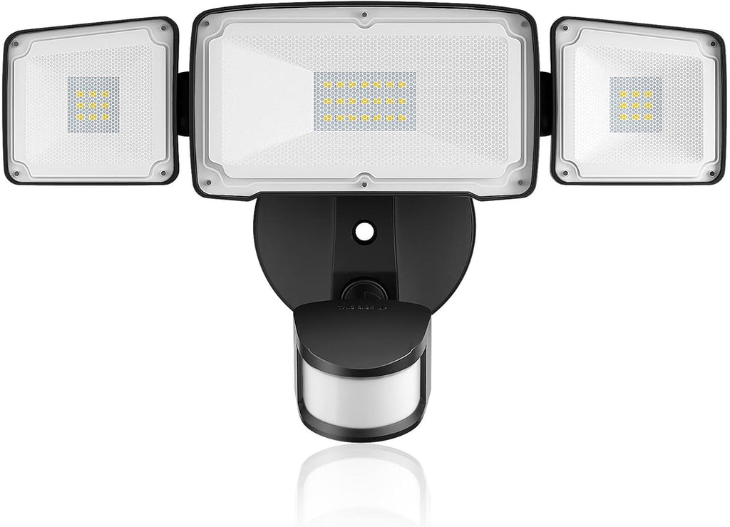 3 Head LED Security Lights with Motion Sensor, 40W, IP65 Waterproof, Brown, Pack of 2 Y8439