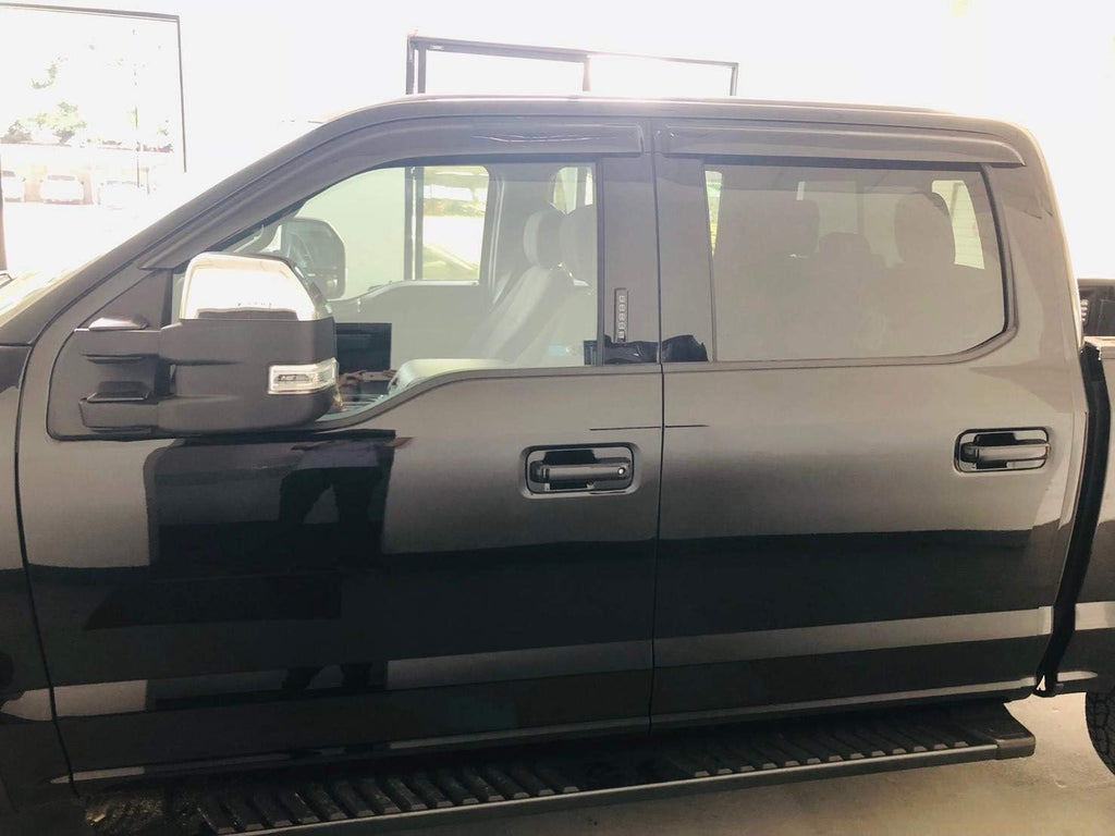Dark Tinted Tape-On Side Window Vent Visor Deflectors Rain Guards Pack of 2 V9380