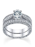 1 Carat Round Cut Diamond Wedding Ring Set on 10k Gold D548751