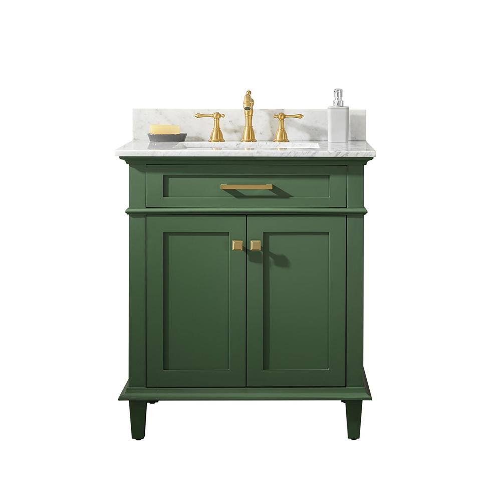 30x22 Green Finish Sink Vanity Cabinet with White Top I301514
