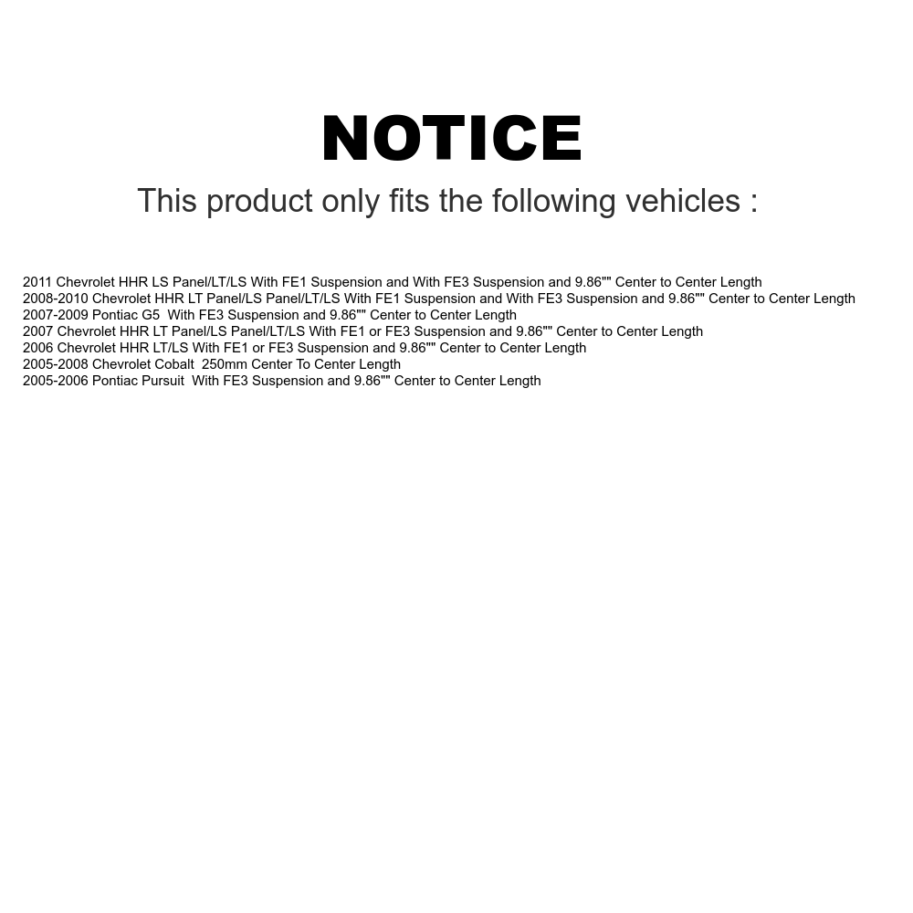 Front Suspension Shock Absorber And Link Kit V68130