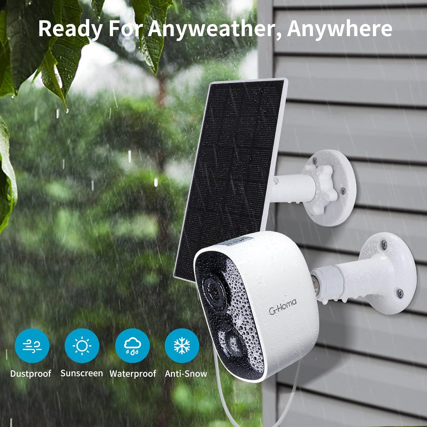 Solar Security Camera with Color Night Vision, Wireless Battery Powered 1080P Outdoor Video Camera with Two-Way Audio P162689