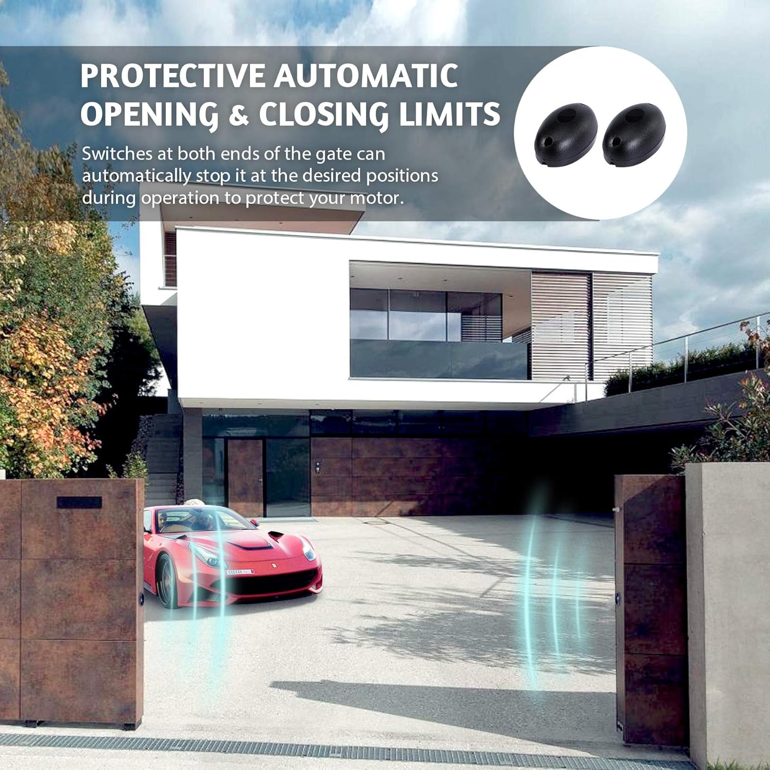 1800 lb Automatic Sliding Gate Opener with 2 Remote Controls H66096