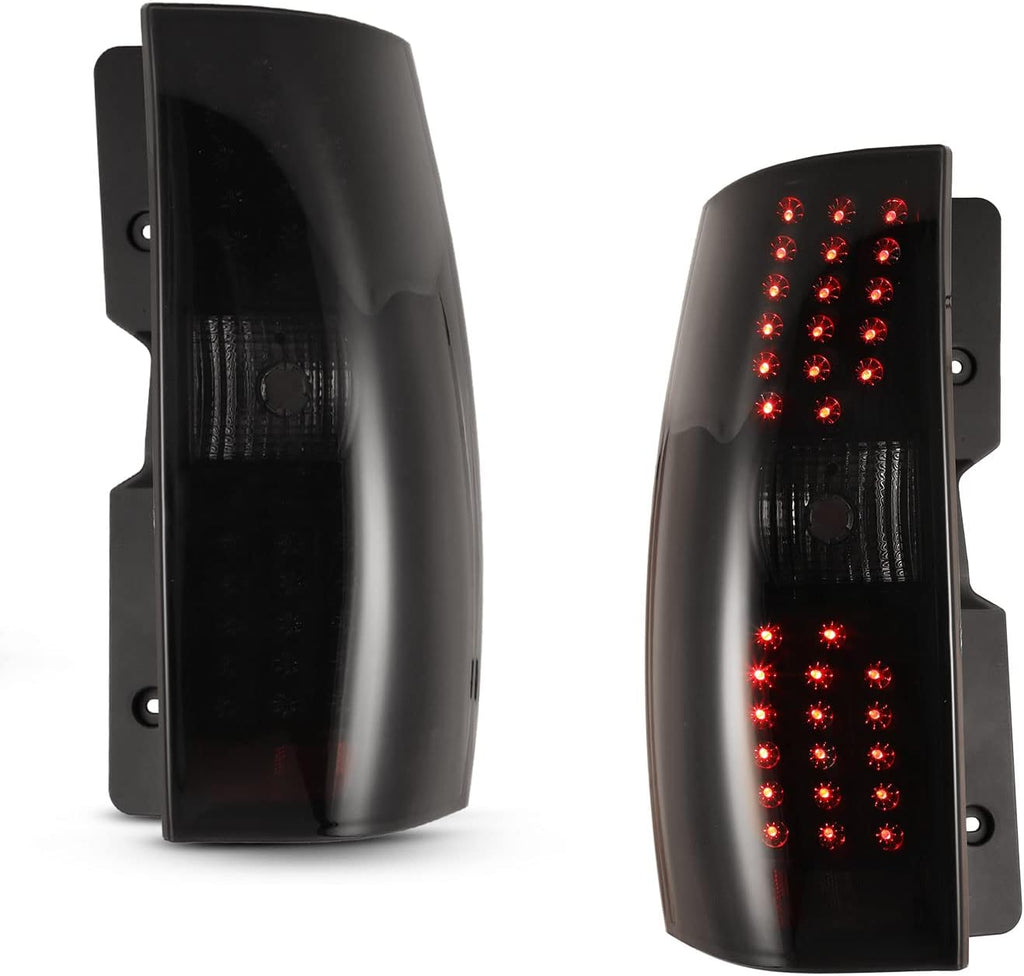 LED Tail Light Assembly for Chevrolet Tahoe Suburban 1500 2500, Black Housing Smoked Lens K100208
