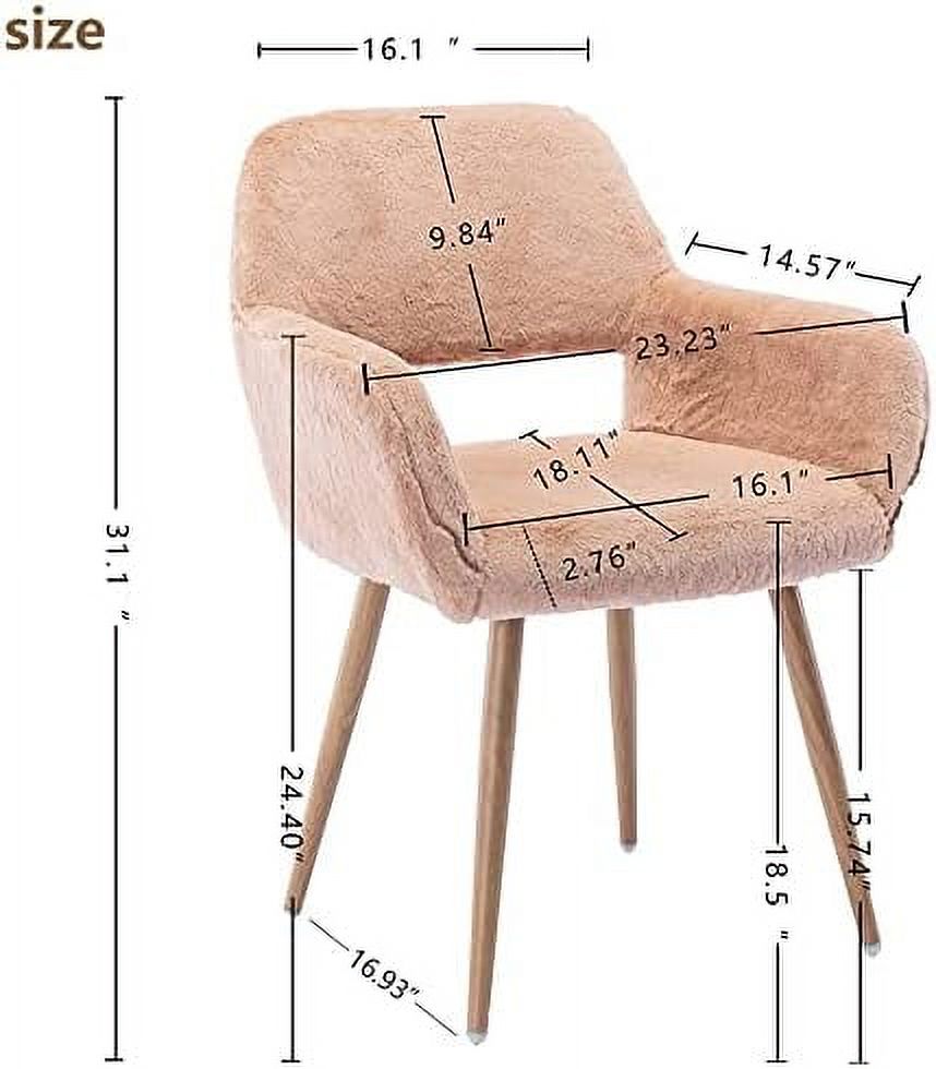 Faux Sherpa Accent Armchair with Metal Legs P135